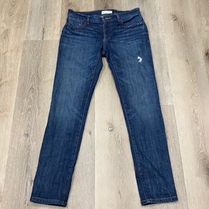 Loft relaxed skinny straight leg blue jeans size 6 petite